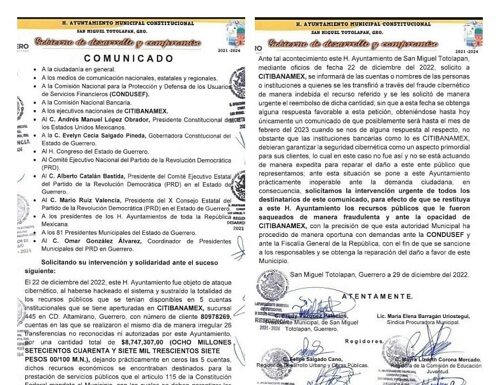 Ladrones cibernéticos “vacían” cuentas bancarias de San Miguel Totolapan