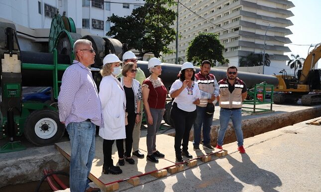 Supervisa Abelina López, trabajos del colector Nao- Trinidad