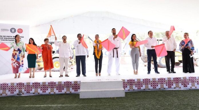 Evelyn Salgado da banderazo de inicio a remodelación de la pista de atletismo del Estadio Universitario de la UAGro