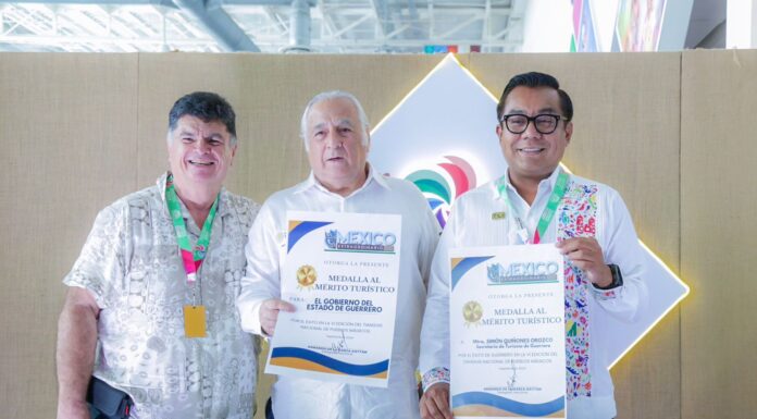 Un logro más de la gobernadora Evelyn Salgado Pineda, recibe Guerrero Medalla al Mérito Turístico en el Tianguis Nacional de Pueblos Mágicos