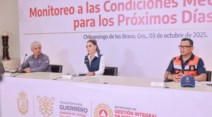 Activa Evelyn Salgado protocolos ante lluvias intensas en Guerrero